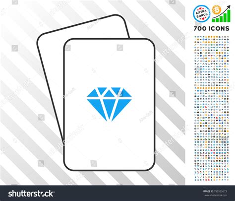 Gem Playing Cards Pictogram 7 Hundred Stock Vector (Royalty Free ...