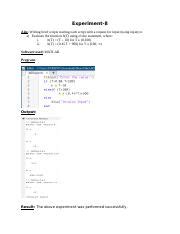 MATLAB Scripting Experiment Evaluating Function H T With Input