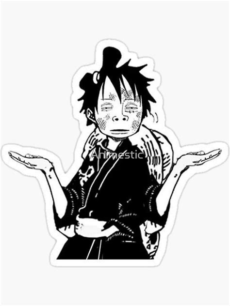 "Luffy funny face " Sticker for Sale by Animestic | Redbubble