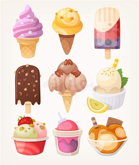 Set Of Colorful Ice Cream Stock Vector Illustration Of Cartoon 32457587