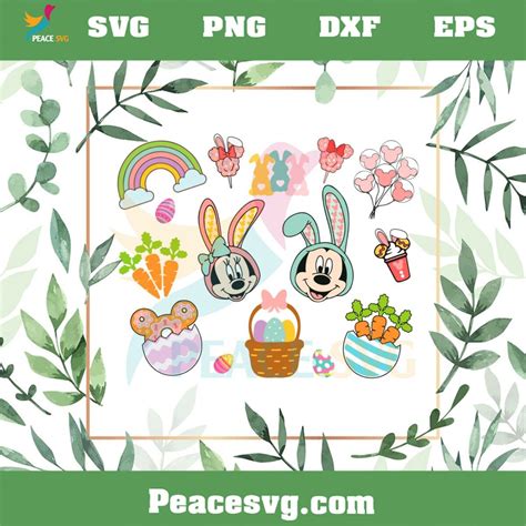 Happy Easter Mickey And Friend Bunny Ear Svg Cutting Files Peacesvg