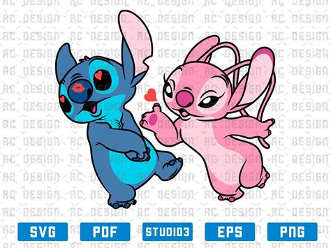 Stitch And Angel Svg Stitch And Girlfriend Svg Stitch Svg Angel Svg