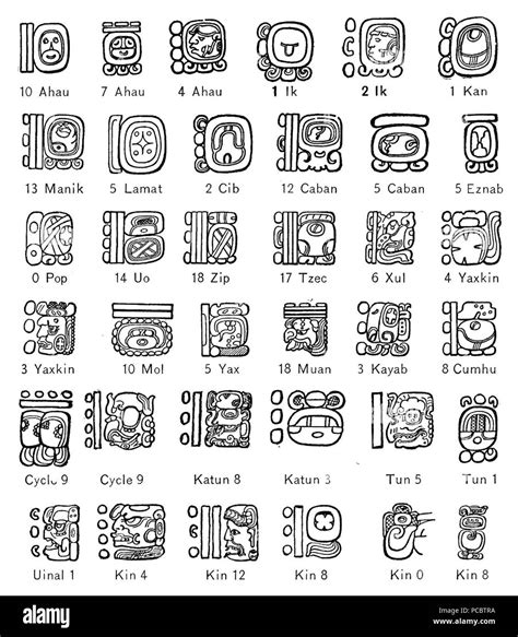 37 Maya Hieroglyphs Fig 50 Stock Photo - Alamy