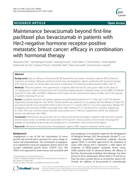 (PDF) Maintenance bevacizumab beyond first-line paclitaxel plus ...