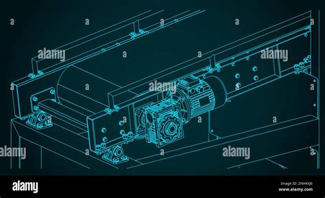 Ilustración vectorial estilizada del plano del mecanismo transportador