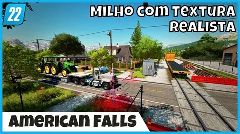 American Falls Textura Realista Do Milho Soja Alinhada E Novas