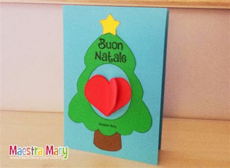 Biglietto Di Natale Con Albero E Cuore Maestra Mary