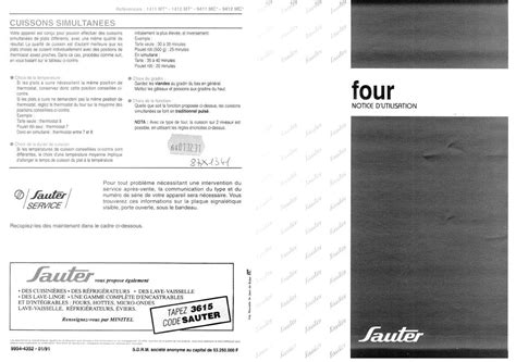 Notice four SAUTER 9411MC1 Trouver une solution à un problème SAUTER