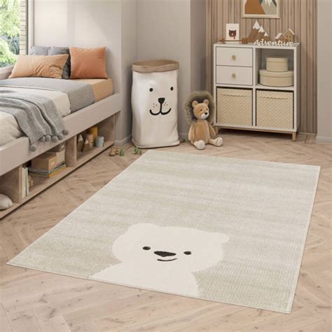 Tapis Chambre D Enfant Petit Ourson Beige