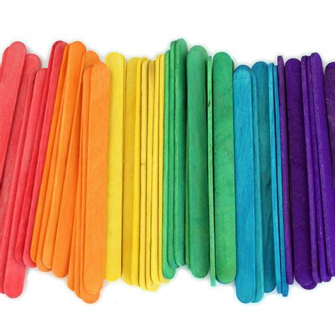 200 Multi Color Pack 45 Inch Wooden Craft Popsicle Sticks S