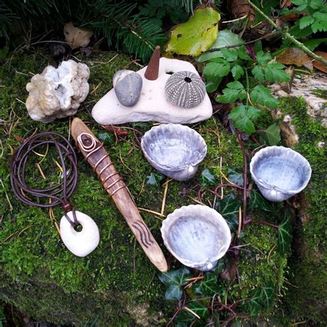 Sea Witch Altar Altar Set Pagan Altar Driftwood Wand Hag Etsy Sea