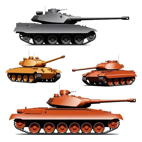 Premium Vector A Collection Of Tanks From The Army And The Red Tank