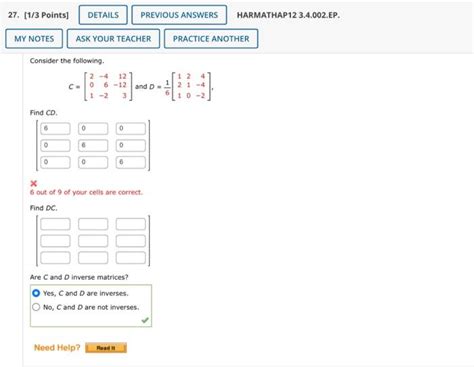 Solved Points Details Previous Answers Harmathap Chegg