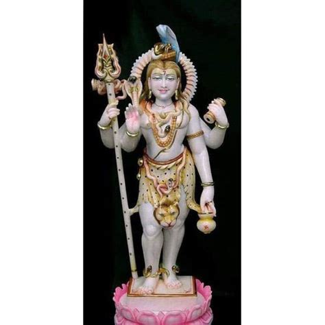 Painted Hindu Multicolor Marble Shiva Statue For Worship At Rs 50000