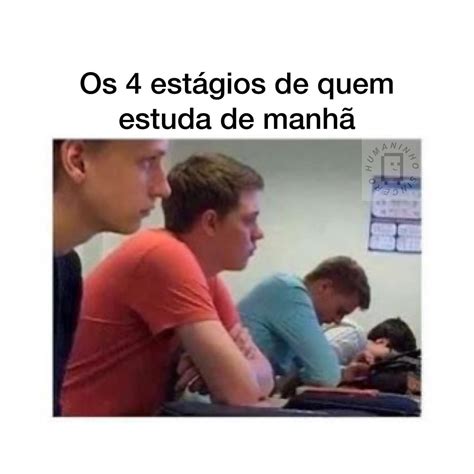 os  estagios de quem estuda de manha memes