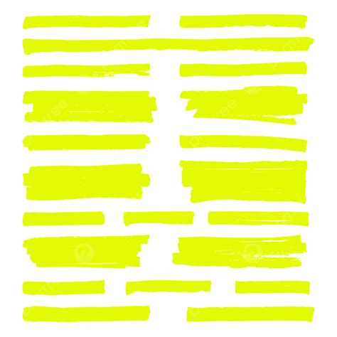 Highlight Marker Lines Vector Hd Images Hand Drawn Yellow Highlight