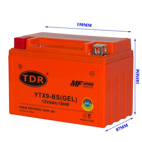 YTX9 BS 12V 9Ah GEL Battery For Honda Kawasaki Suzuki Yamaha Triumph