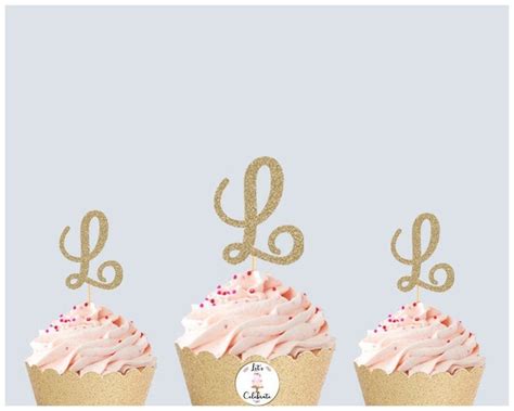 Letter Cupcake Topper Personalized Letter Cupcake Topper Etsy