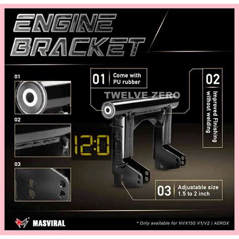 Masviral Racing Yamaha NVX V1 V2 Extend Engine Bracket 1 5 2 0 Inci 2