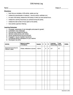 Fillable Online Phs Sowashco Cas Activity Log Phs Sowashco Fax Email