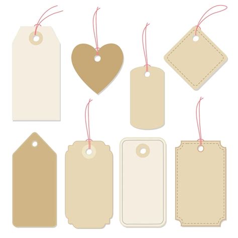 Premium Vector Set Of Various Blank Paper Tags Labels With Strings