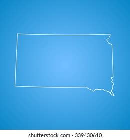 South Dakota Outline Map Stroke Line Stock Vector Royalty Free