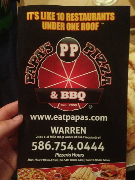 PAPAS PIZZA BBQ 16 Reviews 2045 8 Mile Warren Michigan Pizza