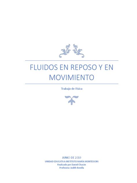 Fluidos En Reposo Y Movimiento Pdf Viscosidad Líquidos