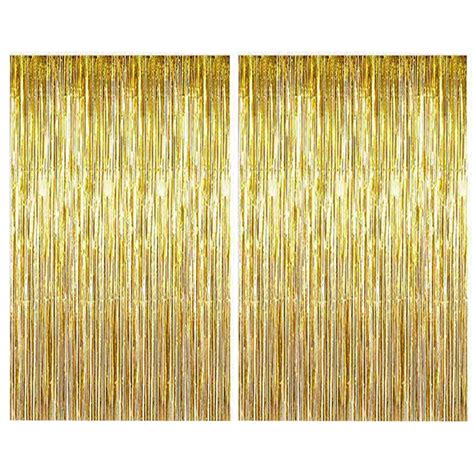 Topkey 2 Pack Foil Curtains Tinsel Metallic Fringe Streamers Curtain