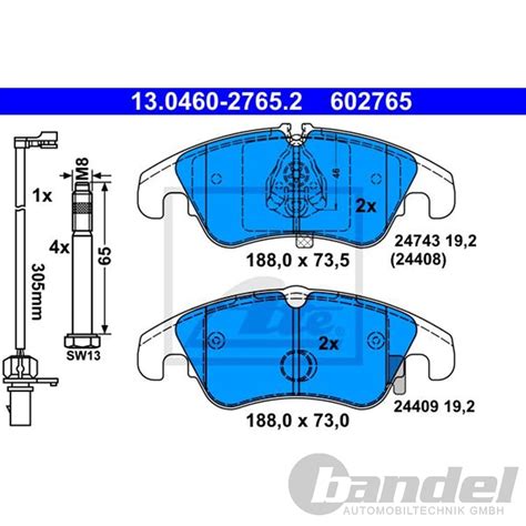 ATE BREMSSCHEIBEN BELÄGE VORNE HINTEN passend für AUDI A6 C7 4G A7 4G