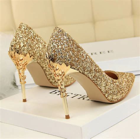 Bs Glitter Bridal High Heels Colors Gold High Heels Fashion