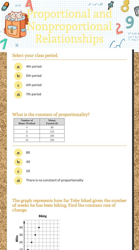 Proportional And Nonproportional Relationships Worksheet