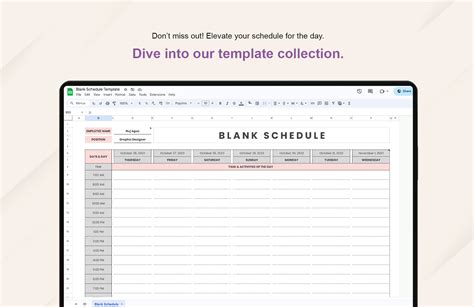 Free Blank Schedule Template - Download in Excel, Google Sheets ...