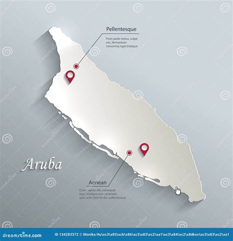 Papel Blanco Azul D De La Tarjeta Del Mapa De Aruba Ilustraci N Del