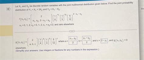 Solved Let X1 And X2 Be Discrete Random Variables With The Chegg