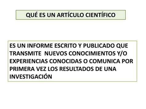PPT QUÉ ES UN ARTÍCULO CIENTÍFICO PowerPoint Presentation free