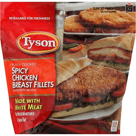 Tyson Fully Cooked Portioned Spicy Chicken Breast Fillets Oz Bag