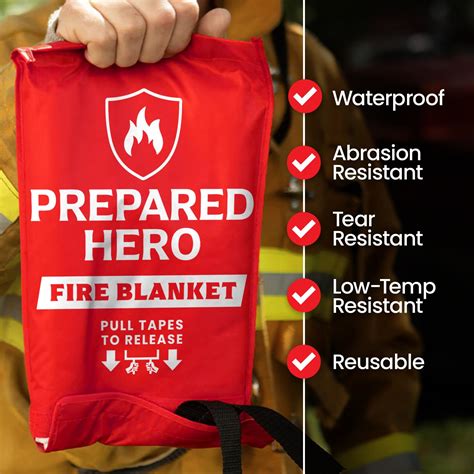prepared hero emergency fire blanket  pack fire suppression