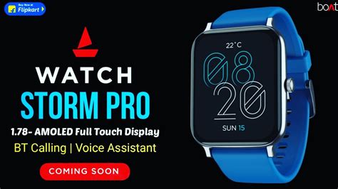 Boat Watch Storm Pro1 78 AMOLED Full Touch Screen BT Calling