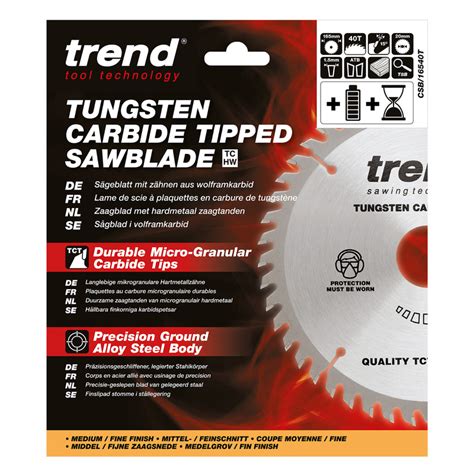 Trend Craft Thin Kerf Circular Saw Blade 165 X 40T X 20mm CSB 16540T