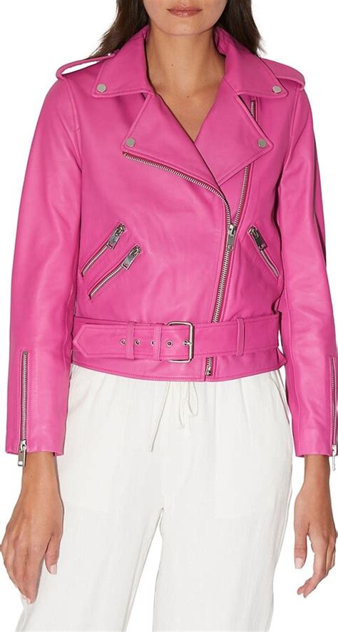 Walter Baker Allison Belted Leather Moto Jacket Shopstyle