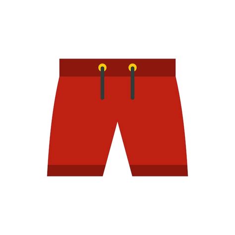 Pantalones cortos rojos para icono de natación en estilo plano sobre un