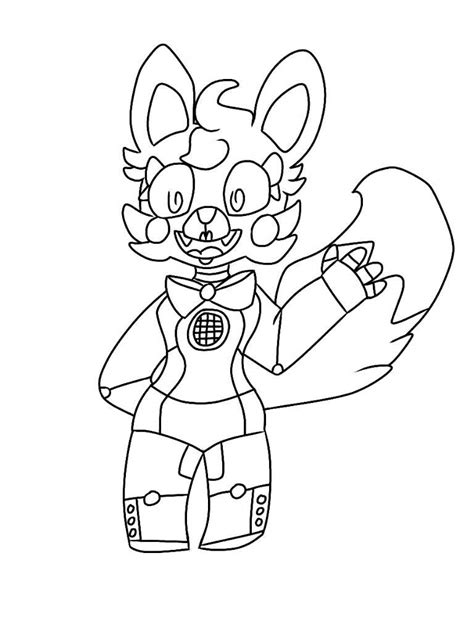 Foxy Drawing Outline Sketch Coloring Page