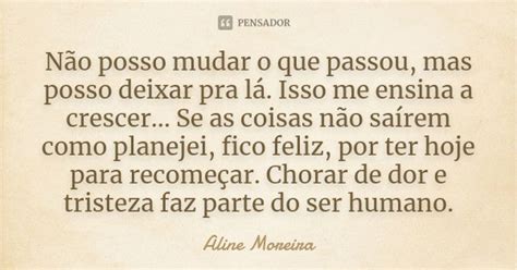 Não Posso Mudar O Que Passou Mas Posso Aline Moreira Pensador