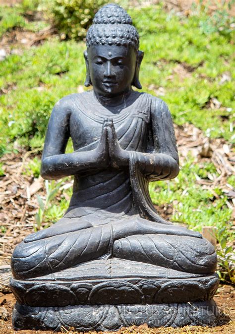 Black Stone Garden Buddha Statue | Fasci Garden