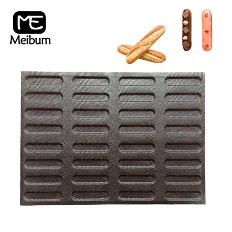 Meibum 32 Cavity Non Stick Silicone Bread Mold Make For Party Long Loaf