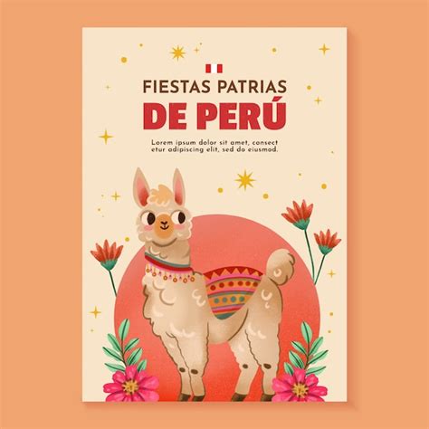 Plantilla De Tarjeta De Felicitaci N De Las Fiestas Patrias De Peru En