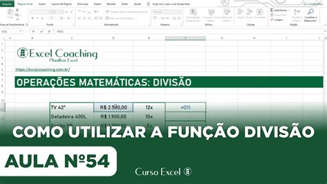 Como Fazer Divis O No Excel