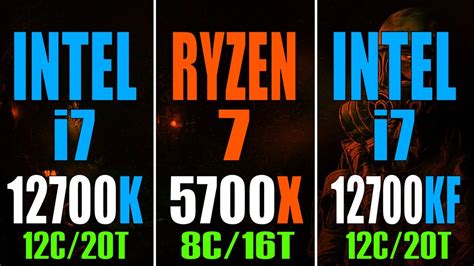 Intel I7 12700kf Vs Ryzen 7 5700x Vs Intel I7 12700k Pc Games