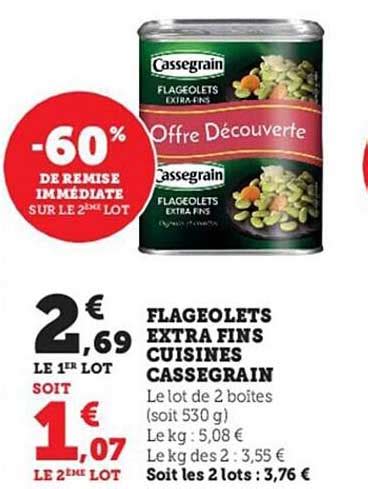 Promo Flageolets Extra Fins Cuisin S Cassegrain Chez U Express